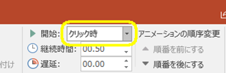 アニメーションタブのクリック時